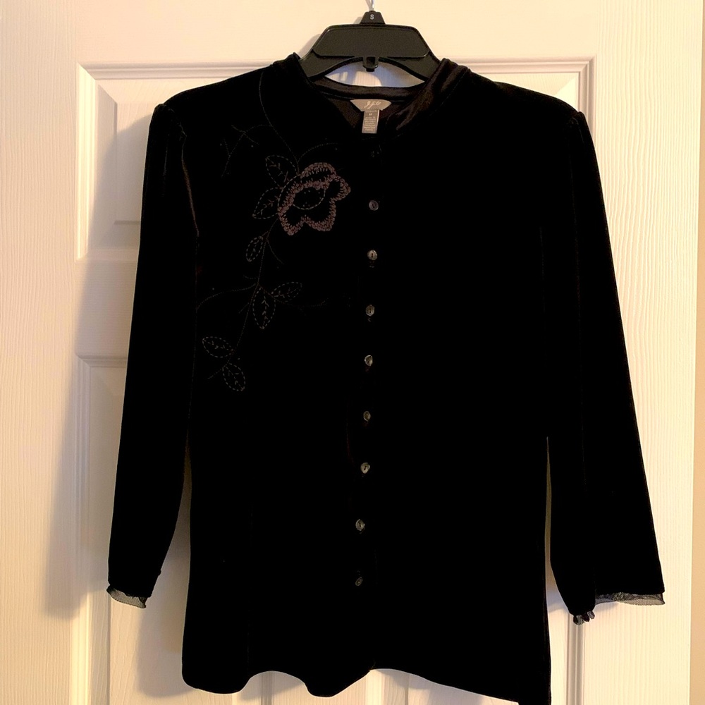 J. Jill Black Velvet Woman’sTop